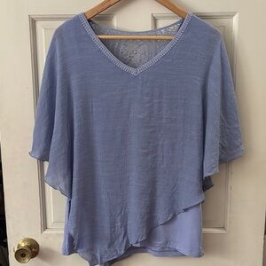 AB Studio Light Purple V-Neck Blouse